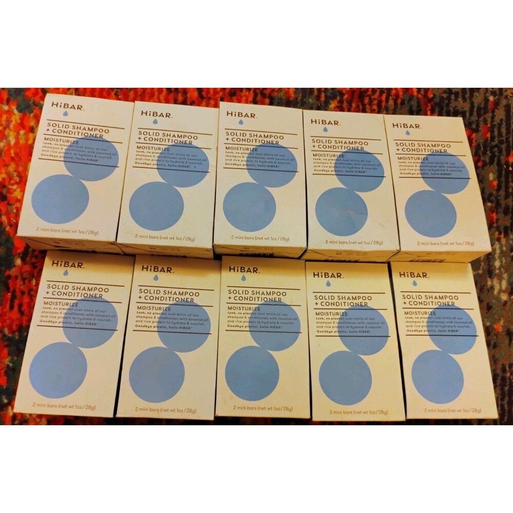 Lot of 10 HiBAR Moisturize Solid Shampoo + Conditioner Sampler Set Mini Bars NIB